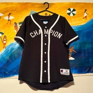 Champion street wear baseball jersey, black